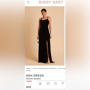 Black Velvet Birdy Grey Dress